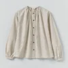 Gathered Neck Mini Stripe Shirt