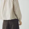 Gathered Neck Mini Stripe Shirt