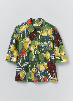 Gia Sketched Fruit Print Shirt