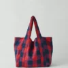 Gingham Check Linen Bag