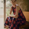 Gingham Check Linen Skirt