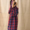 Gingham Check Linen Skirt