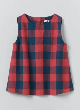 Gingham Check Linen Tank