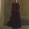 Gingham Check Linen Skirt