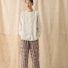 Gingham Linen Cotton Patch Pocket Pants