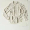 Grandad Collar Stripe Pullover Shirt