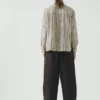 Half Placket Check Cotton Shirt