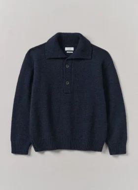 Half Placket Wool Pullover