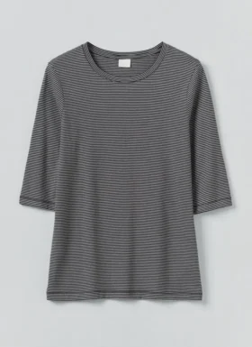 Half Sleeve Stripe Cotton Tee