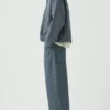 Hickory Stripe Denim Wide Leg Pants