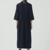 Indigo Cotton Twill Shirt Dress