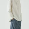 Irregular Stripe Gathered Smock Top