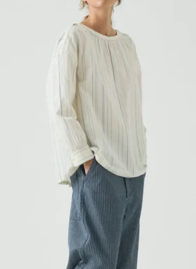 Irregular Stripe Gathered Smock Top