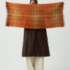 Large Check Boiled Wool Scarf