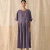 Lightweight Linen Gathered Waist Dress