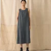Linen Cotton Twill Apron Shift Dress