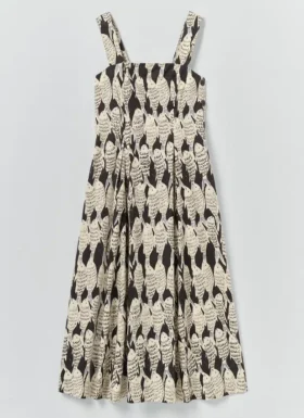 Market Fish Print Cotton Poplin Dress