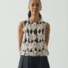 Market Fish Print Cotton Poplin Top