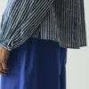 Natural Dye Stripe Cotton Gathered Top