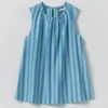 Oyo Stripe Gathered Cotton Tank