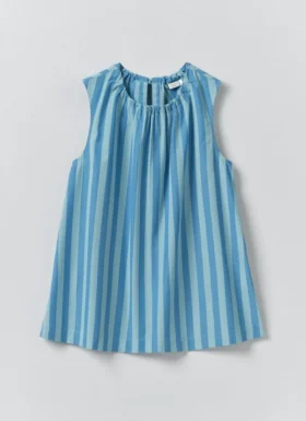 Oyo Stripe Gathered Cotton Tank