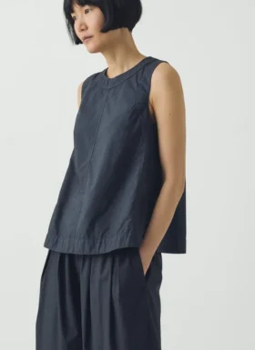 Panelled Garment Dyed Sleeveless Top