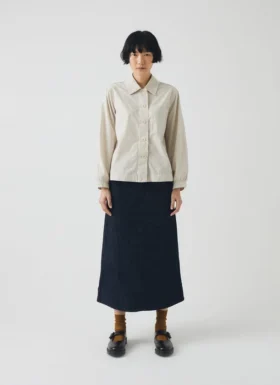 Patch Pocket Organic Indigo Denim Skirt