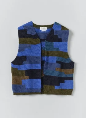 Patchwork Knitted Wool Gilet