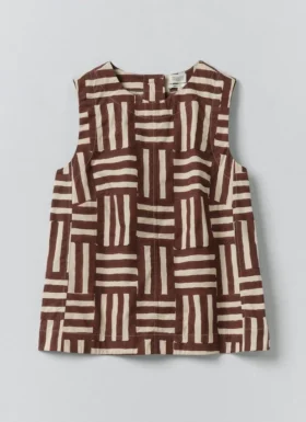 Patchwork Stripe Block Print Top