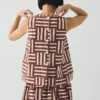 Patchwork Stripe Block Print Top