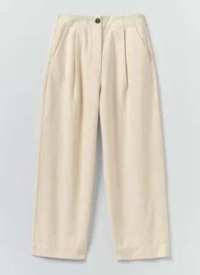 Pleat Front Cotton Pants