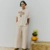 Pleat Front Cotton Pants
