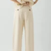 Pleat Front Cotton Pants
