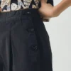 Pleat Front Cotton Twill Shorts