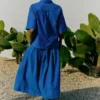 Pleated Cotton Linen Poplin Skirt