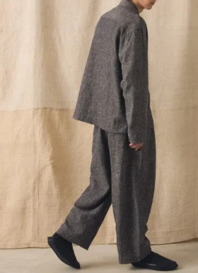 Pleated Linen Cotton Twill Pants
