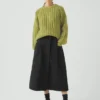 Racked Rib Wool Cotton Sweater