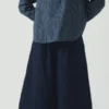 Railroad Stripe Cotton Smock Popover Shirt