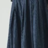 Railroad Stripe Pleated Cotton Skirt