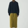 Straight Cotton Twill Skirt