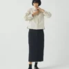 Straight Indigo Denim Skirt