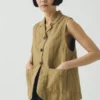 Stripe Cotton Linen Waistcoat