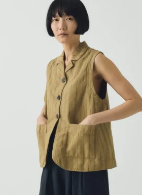 Stripe Cotton Linen Waistcoat