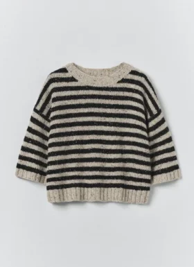stripe donegal short sleeve sweater 2 280x385 - Stripe Donegal Short Sleeve Sweater