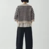 Stripe Donegal Short Sleeve Sweater