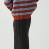 Stripe Donegal Wool Crew Neck Sweater