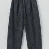 Stripe Linen Cotton Barrel Leg Pants