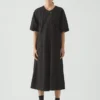 Tie Waist Cotton Twill Dress