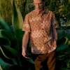 Variegated Block Print Cotton Shirt