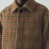 Vibrant Check Wool Overcoat